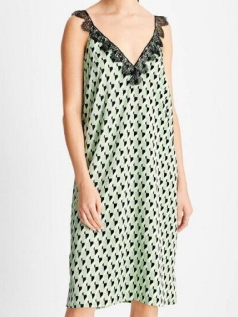 NWT Future Collective Slip Dress Lace Trim Large Midi